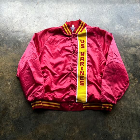 Crazy Vintage USMC Satin Varsity Jacket - Picture 1 of 6